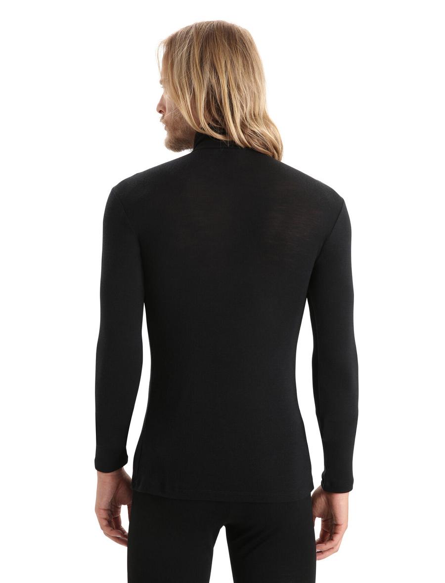 Black Icebreaker Merino 175 Everyday Long Sleeve Half Zip Thermal Top Men's Base Layers | AU 1371VRWD